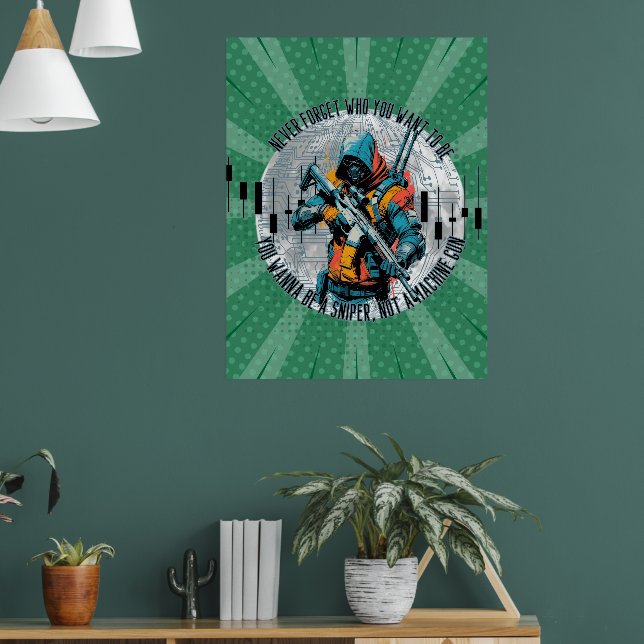 Trade Motivation | Cyberpunk Sniper | Fantasy  Poster (Wohnzimmer 1)