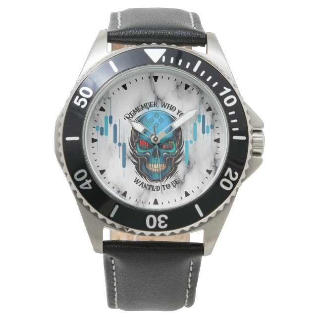 Trade Motivation | Skull N Marble | Remember  Armbanduhr (Vorderseite)