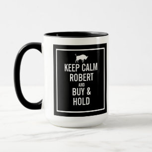 Trader citation noir blanc nom café tasse