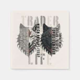 Trader-Leben Wolf Beide Seiten Serviette