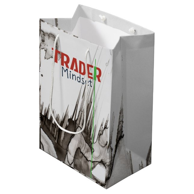 Trader Mindset – Discipline Focused Trading Mittlere Geschenktüte (Vorderseite Schrägansicht)
