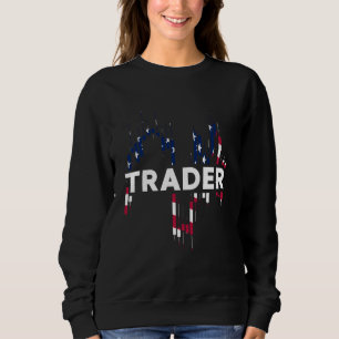 Trader USA American Flag Candlestick Formation Sweatshirt