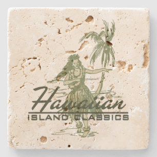 Tradewinds Hawaiian Hula Mädchen Tiki Bar Unterset Steinuntersetzer