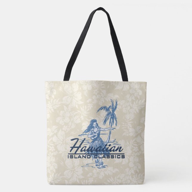 Tradewinds Hawaiian Island Hula Hibiskus Beach Bag Tasche (Vorderseite)