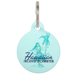 Tradewinds hawaiische Insel Hula Mädchen Haustiermarke