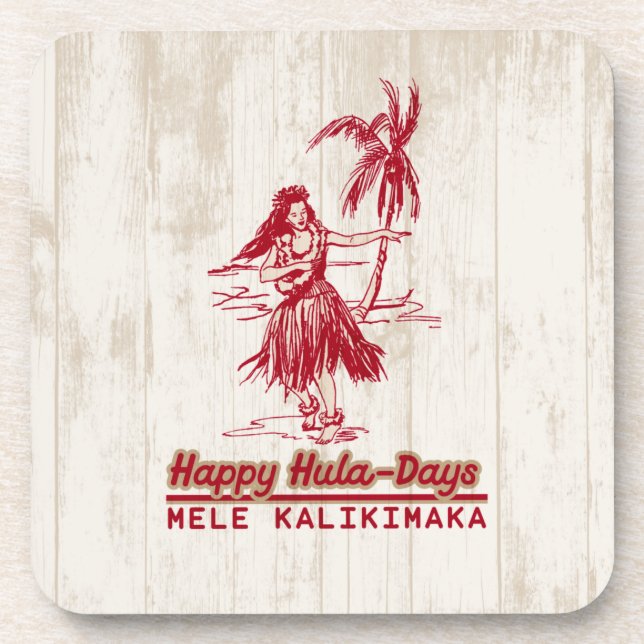 Tradewinds Holiday Hawaiian Hula Girl Getränkeuntersetzer (Vorderseite)