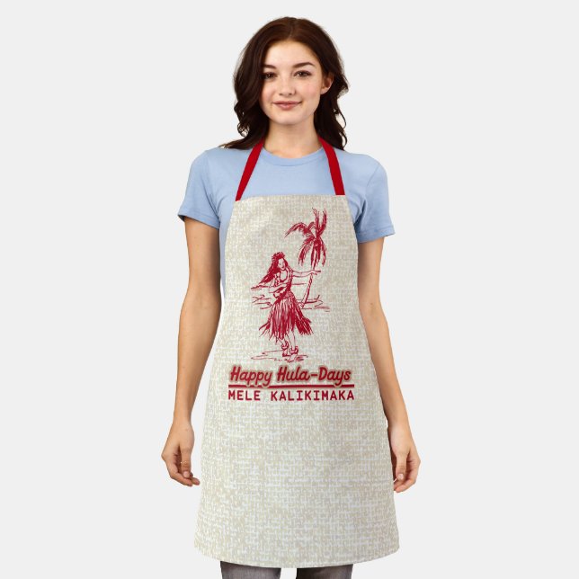 Tradewinds Holiday Hawaiian Hula Girl Schürze (Getragen)