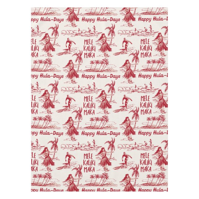 Tradewinds Holiday Hawaiian Hula Girl Toile Tischdecke (Vorderseite)
