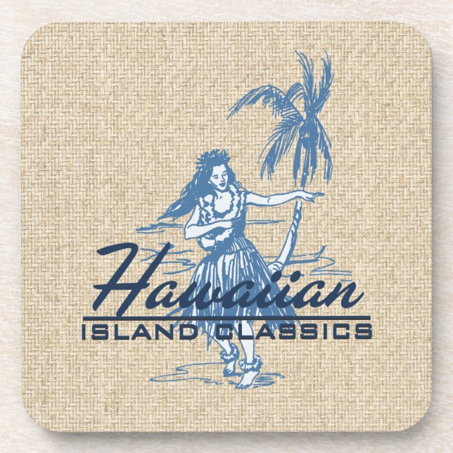Tradewinds Hula Mädchen-hawaiische Getränkeuntersetzer (Vorderseite)
