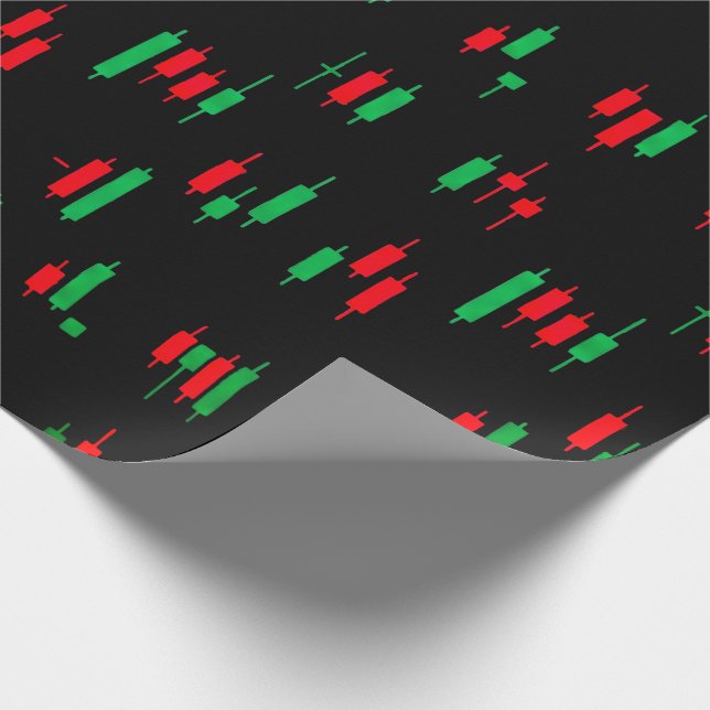Trading Chart Pattern Streetwear Red Green Candle Geschenkpapier (Ecke)