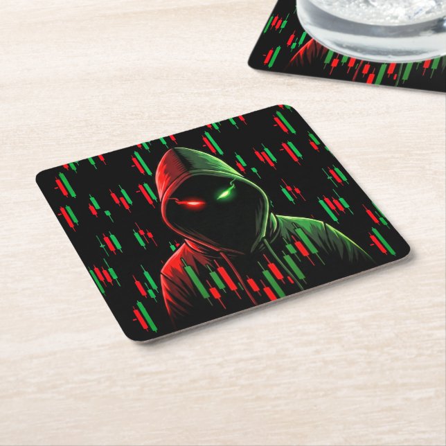 Trading Chart Pattern Streetwear Red Green Candle Rechteckiger Pappuntersetzer (angewinkelt)