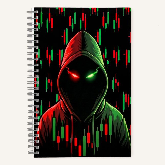 Trading Chart Pattern Streetwear rote grüne Kerze Notizbuch (Vorderseite)