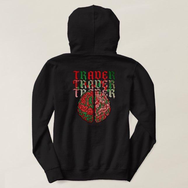 Trading Psychology Brain Anatomy Chart Pattern  Hoodie (Design Rückseite)