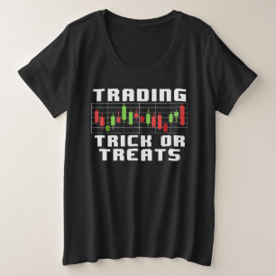 Trading Trick or Leckereien Funny Finance Departme Große Größe T-Shirt