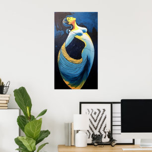 Tradition in Motion: Eine moderne indische Silhoue Poster