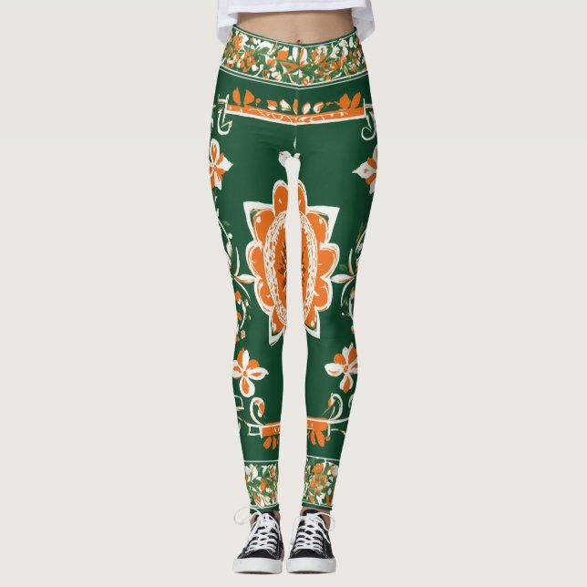 Tradition trifft auf Moderne: Ukrainisches Spielze Leggings (Vorderseite)
