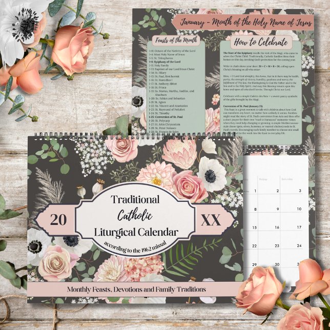 Traditional 1962 Missal Catholic Liturgical  Kalender (Traditional Liturgical Calendar for Catholic families who follow the 1962 Missal. )