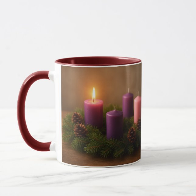 Traditional Advent Wreath First Sunday Tasse (Links)