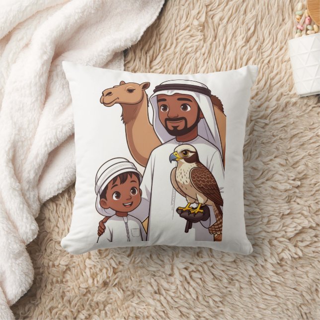 Traditional Arab Falcon Hunt Kissen (Decke)