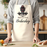 Traditional Barber Tools Classic Grooming Schürze<br><div class="desc">A bold, classic barbershop design featuring illustrated grooming tools like scissors, razors, clippers, and combs arranged in a striking vintage composition. The deep charcoal background with subtle metallic tones creates a strong, masculine aesthetic inspired by traditional barber culture. An elegant ornamental label frame in the center keeps the layout clean...</div>