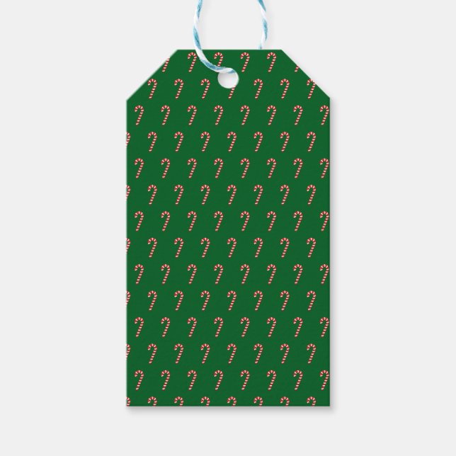 Traditional candy cane & green geschenkanhänger (Vorderseite)
