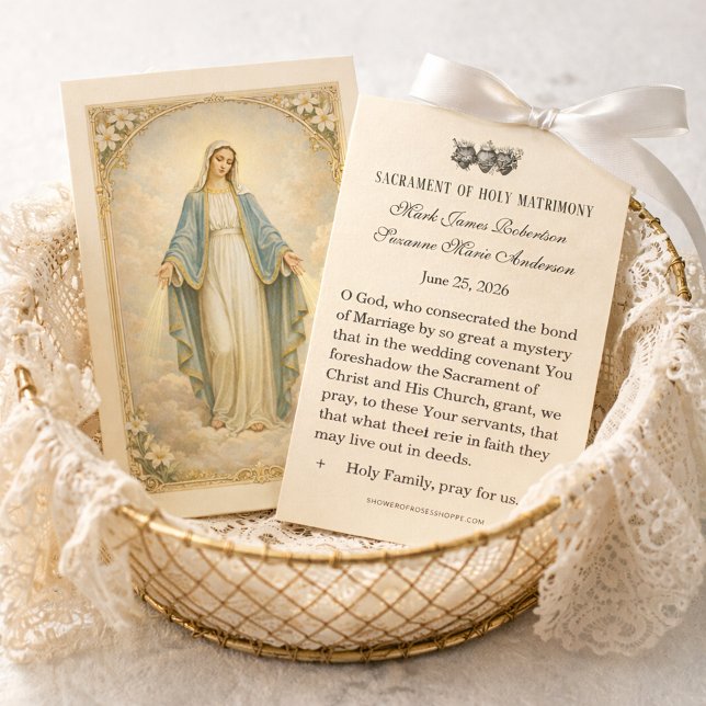 Traditional Catholic Wedding Favor Holy Card Visitenkarte (Von Creator hochgeladen)