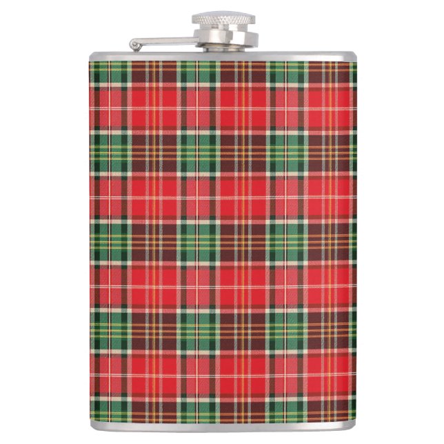Traditional Christmas Plaid Flachmann (Vorderseite)