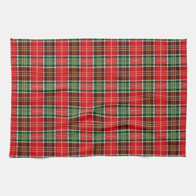 Traditional Christmas Plaid Geschirrtuch (Horizontal)