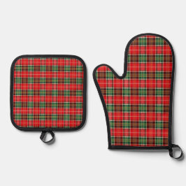 Traditional Christmas Plaid Ofenhandschuh & Topflappen-Set