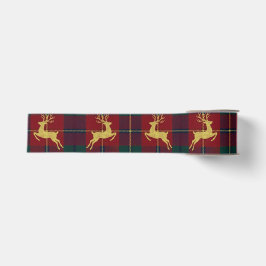 Traditional Christmas Reindeer Plaid Ripsband