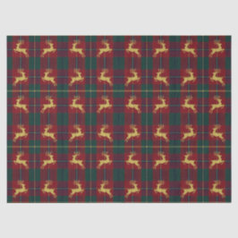 Traditional Christmas Reindeer Plaid Seidenpapier
