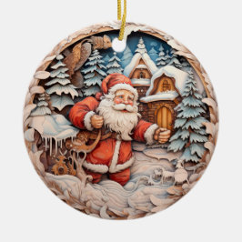 TRADITIONAL CHRISTMAS SANTA CLAUS KERAMIK ORNAMENT