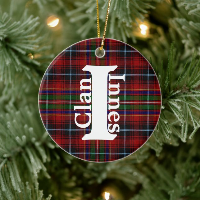 Traditional Clan Innes Tartan Plaid  Keramik Ornament (Baum)