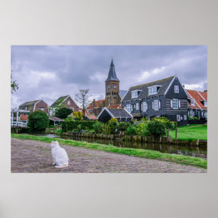 Traditional fishing village Marken in Netherlands Poster