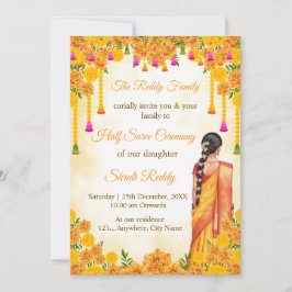 Traditional Half Saree Ceremony Invitation Einladung