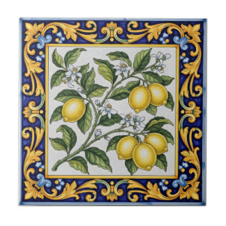 Traditional Italian Majolica Lemon Fliese