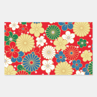Traditional Japanese Patterns Rechteckiger Aufkleber