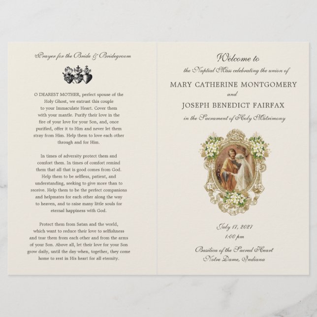 Traditional Latin Mass Wedding Program  (Vorderseite)