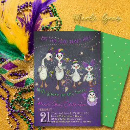 Traditional Mardi Gras symbolism with a goose Einladung