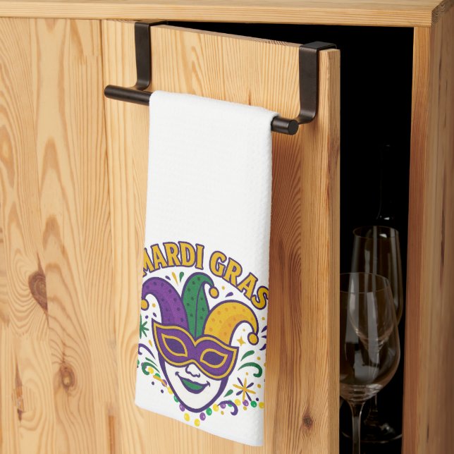 Traditional Mari Gras colored mask Geschirrtuch (Drittel gefaltet)