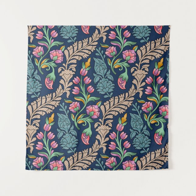 Traditional Mughal Allover Designart,pattern,flora Wandteppich (Vorderseite)