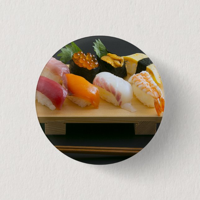 Traditional Nigiri Sushi Art – Pinback Button by S (Vorderseite)