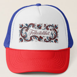 Traditional Norwegian Telemark Rosemaling Folkesto Truckerkappe