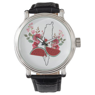 Traditional Palestine elements in palestine map Armbanduhr