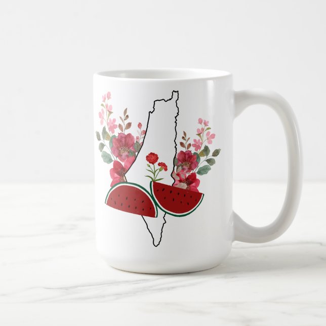 Traditional Palestine elements in palestine map Kaffeetasse (Rechts)