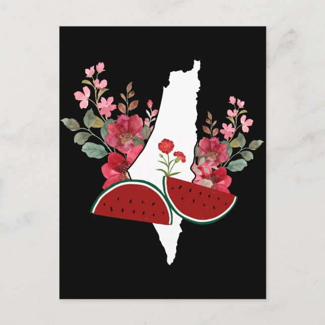 Traditional Palestine elements in palestine map Postkarte (Vorderseite)