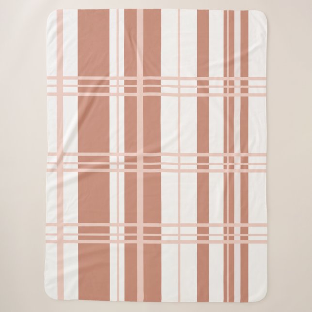Traditional Plaid Coral Blends and White Sherpadecke (Vorderseite)