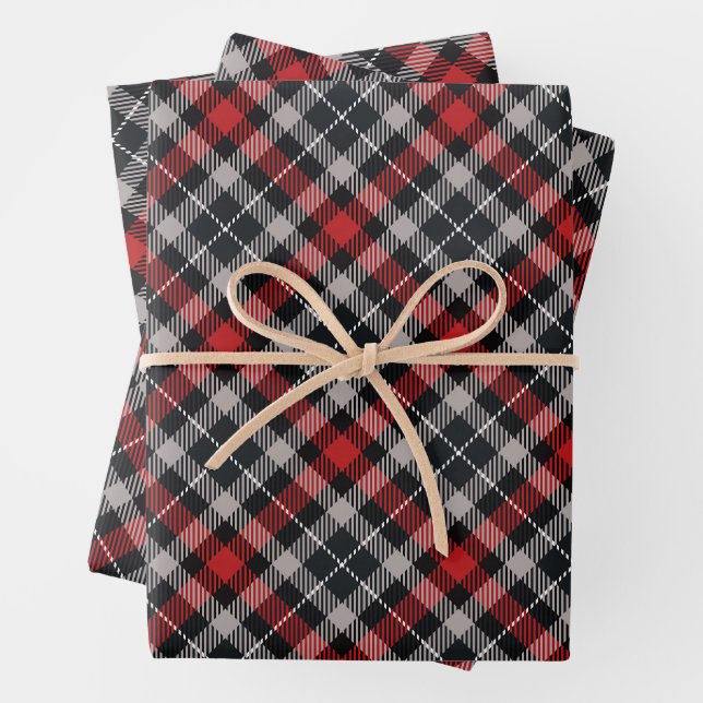Traditional plaid in red and black. geschenkpapier set (Beispiel)