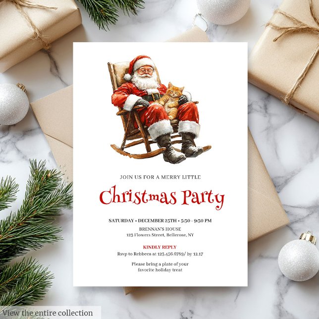 Traditional Santa Festive Christmas Party Invite Einladung (Traditional Santa Festive Christmas Party Invite)