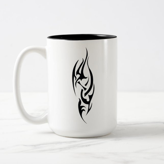 Traditional Tattoo Art Inspired Design Zweifarbige Tasse (Links)